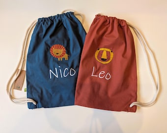 Personalisierter Turnbeutel mit Tiermotiv und Name