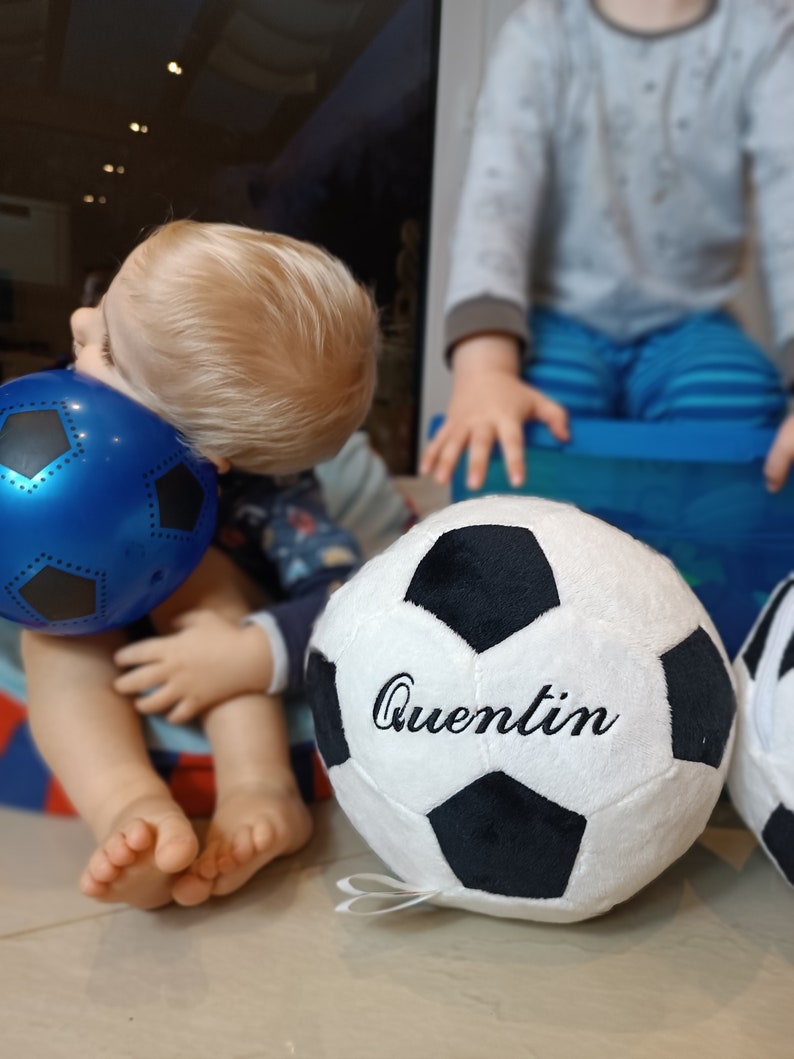 Plush football embroidered with name image 3