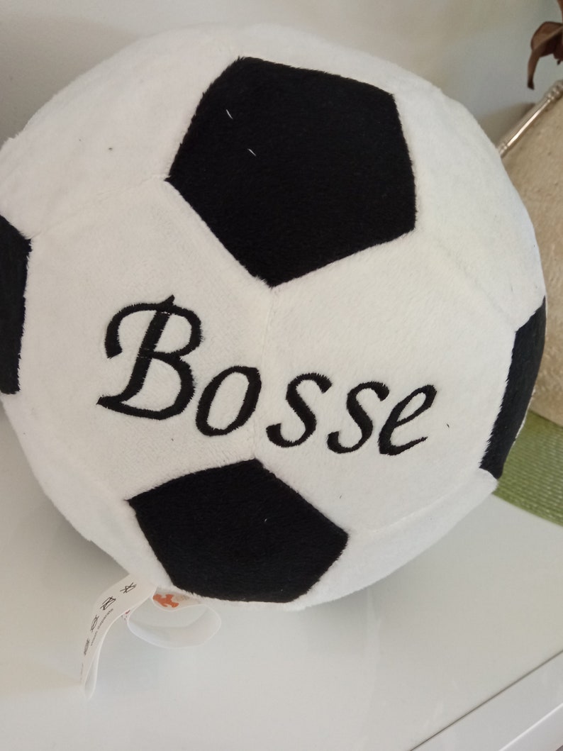 Plush football embroidered with name image 7