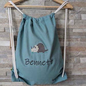 Sac de sport personnalisé avec dinosaure et nom