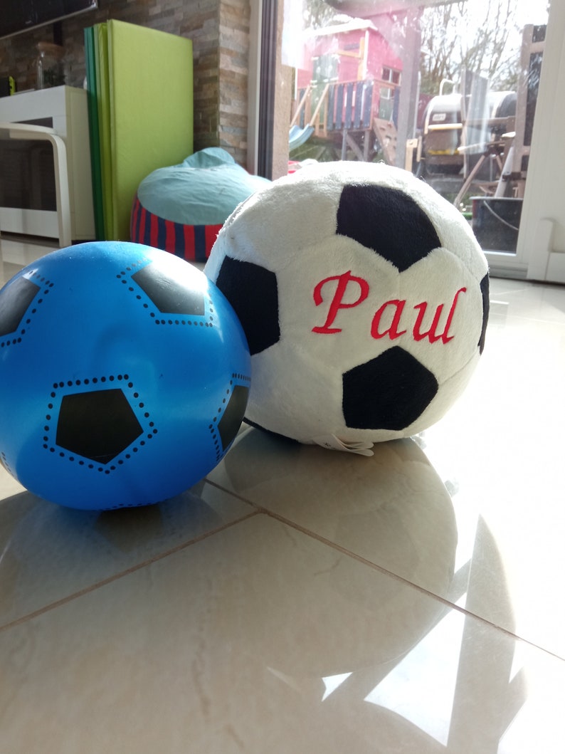 Plush football embroidered with name image 6