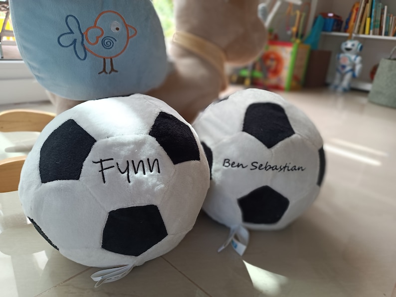 Plush football embroidered with name image 2