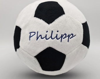 Plush football embroidered with name