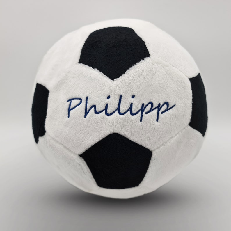 Plush football embroidered with name image 1