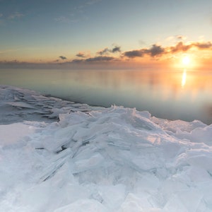 Winter Wall Decor,Winter Sunrise Photo,Sunrise Photo,Lake Superior Sunrise,Coastal Sunrise Print,Minnesota Photos,Prints and Canvas,Solitude