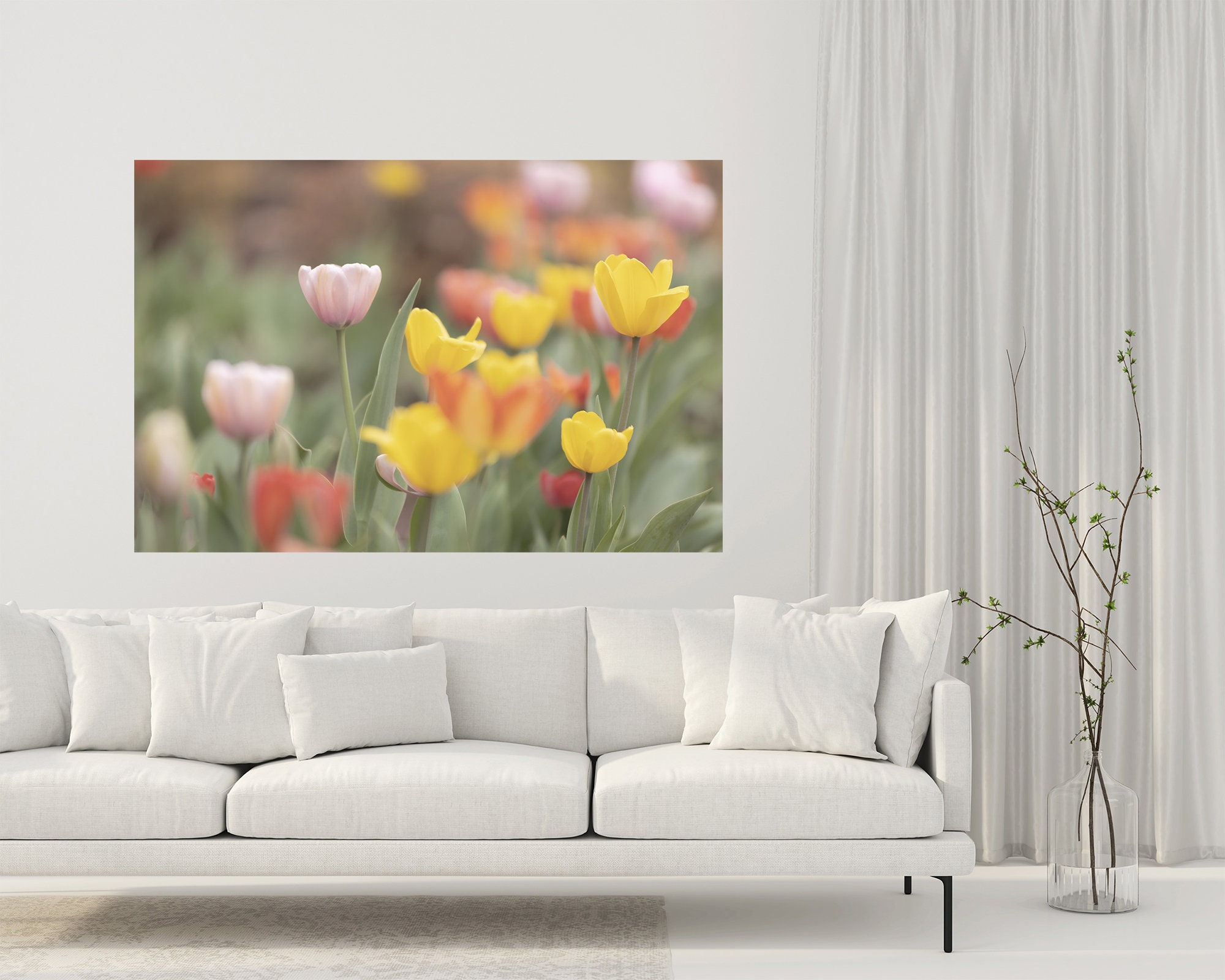 Spring Tulip Garden Photo | Floral Wall Art - Etsy