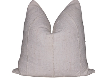 Authentic Off White/ Cream Mud Cloth Throw  Pillow Cover/ MudCloth  Cushion / Bogolan Pillow Case/ African Mudcloth Pillow Cover