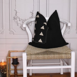 Authentic Black And White Mud Cloth Throw Pillow Cover/ Mudcloth Cushion /Bogolan Pillow Case/ African Mudcloth Pillow Cover