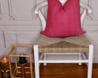 Authentic Pink Mud Cloth Throw Pillow Cover/ Bogolan Mudcloth Cushion/ Boho Style Cushion Case