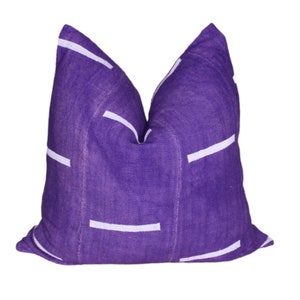 Authentic Purple Mud Cloth Throw Pillow Cover/ Bogolan Mudcloth Cushion/ Boho Style Cushion/ Mudcloth Tribal Pillow Case