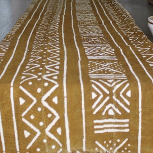 Authentic Rust Mudcloth Table Runner African Bogolan Fabric Boho Decor Rustic Table Decor