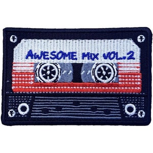 Awesome Mix Tape Vol.2 Patch (3.5 Inch) Embroidery Costume Badge Easy DIY Iron / Sew On Embroidered Applique Movie Gift patches