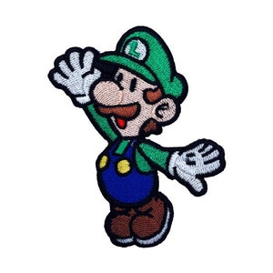 Luigi Patch (3 Inch) Embroidered Iron-on or Sew-on Badge Applique Souvenir Emblem Retro DIY Costume Mario Kart Allstars Snes Gift Patches