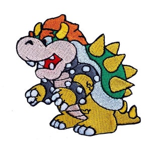 Bowser Patch (2.5 Inch) Embroidered Iron-on or Sew-on Badge Applique Souvenir Emblem Retro DIY Costume Kart Allstars Gift Patches