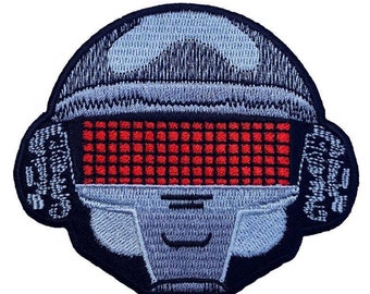 Parche D-aft Punk (90 mm) Bordado para planchar o coser. Insignia para casco de robot, tareas escolares, música, bricolaje, disfraz, sombrero, bolso, mochila, chaqueta, parches de regalo.