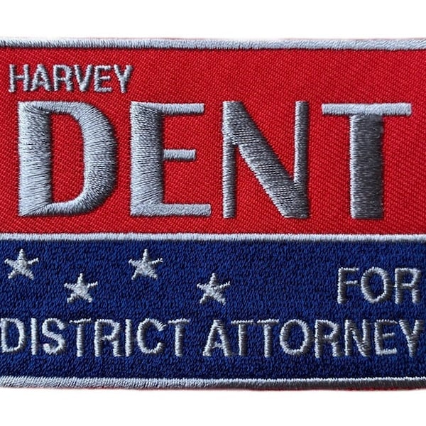 Vote Harvey Dent For District Attorney (4 Inch) Embroidered Iron-on Badge Movie Souvenir DIY Costume Arkham Asylum Villain   Gift Patches