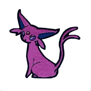 Espeon Patch (3 Inch) Embroidered Iron or Sew-on Badge Evolution Pocket Monsters DIY Costume Team Instinct Mystic Valor Gift Patches