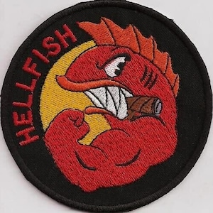 Insigne thermocollant La malédiction du poisson infernal volant (3,5 pouces) Grand-père Simpson WW2 dessin animé TV Costume DIY, sac à dos, chapeau, veste, écussons cadeaux