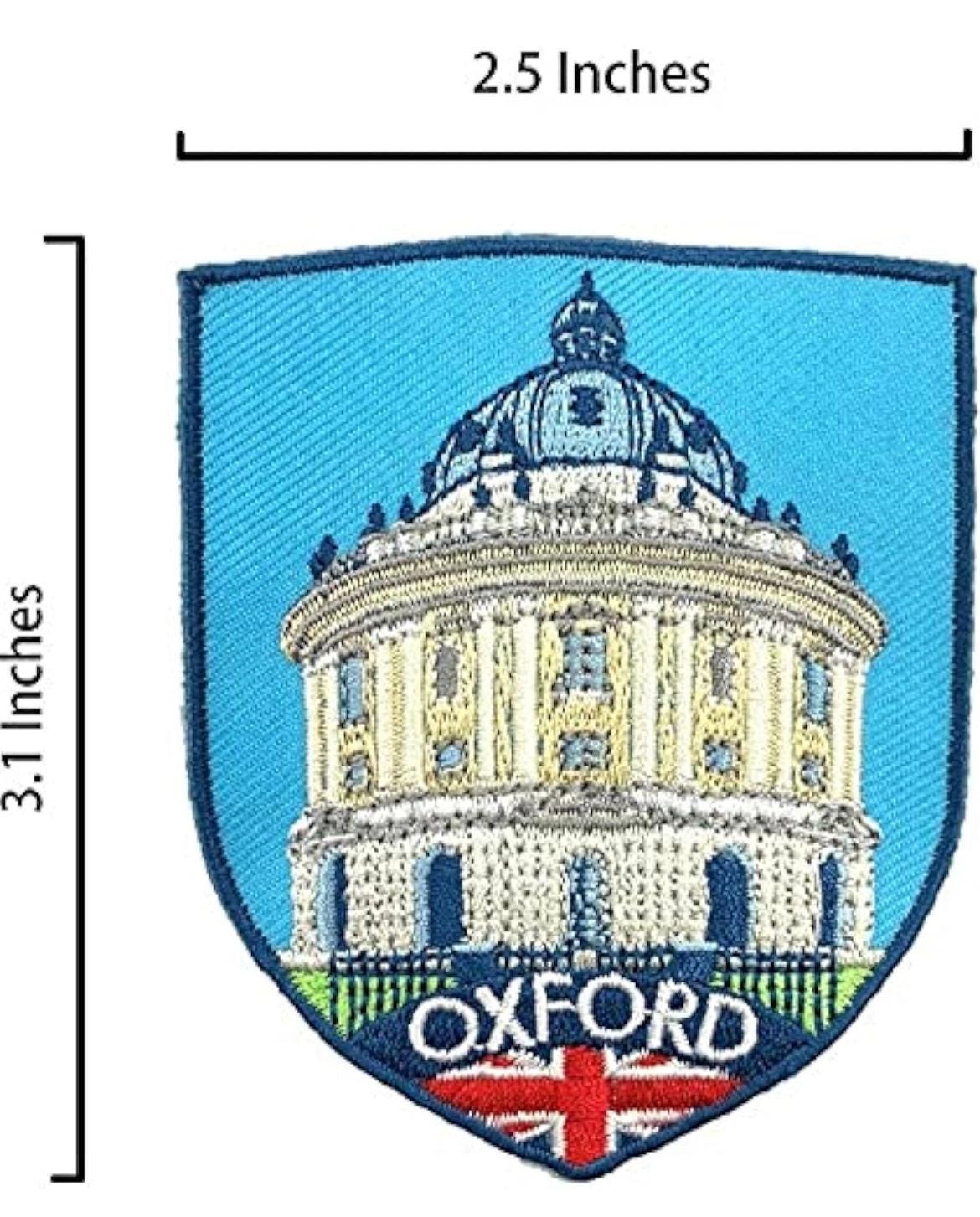 Oxford Patch (3.1 Inch) Embroidered Iron or Sew-On Badge European Travel Sightseeing Backpack, Cap, Hat Gift Patches