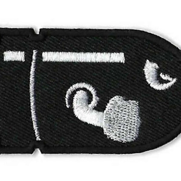 Large Bullet Bill Patch (3 Inch) Embroidered Iron or Sew on Badge Applique Souvenir Retro DIY Costume Gift Patches