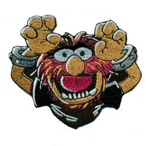 Dierenpatch (3,25 inch) geborduurde ijzeren of opnaaibare badge Monster Rockabilly-drummer, motorrijder, doe-het-zelfkostuum, rugzak, hoed, jas Cadeaupatches