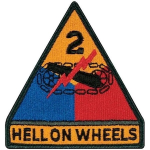 Hell on Wheels 2nd Armored Division Patch (3.75Inch) Iron/Sew-on Badge Modern Edition Shield Shoulder Shirt Jacket Costume Logo Gift Patches