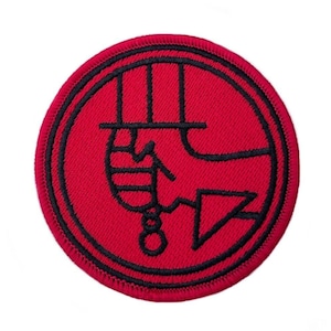 HellBoy Red Logo Patch (3 Inch) Embroidered Iron or Sew-on Badge Hell Boy Classic Movie Souvenir Retro DIY Costume, Jacket, Gift Patches