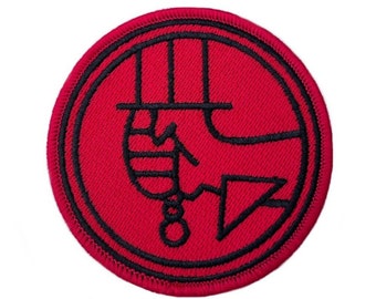 HellBoy Red Logo Patch (3 Inch) Embroidered Iron or Sew-on Badge Hell Boy Classic Movie Souvenir Retro DIY Costume, Jacket, Gift Patches