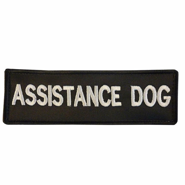 Assistance Dog Patch (5 x 2 Inch) Embroidered Hook + Loop Fastener Laser Cut Badge Tactical Vest Patches / Service Dog / K-9 Handler Harness