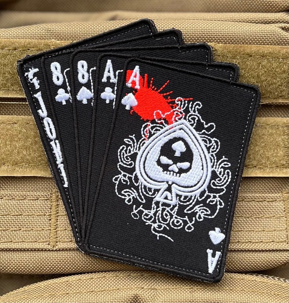 Sense Dead Man'S Hand Asse Sense Schädel Spaten Aufbügeln Mc Aufnäher