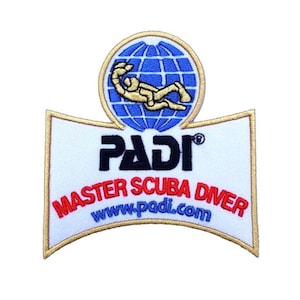 Master Scuba Diver Patch (3.5 Inch) Embroidery Diving Badge Scuba Diver Easy DIY Iron-on / Sew-on Embroidered Emblem Crest Gift Patches