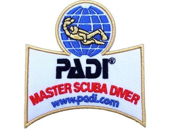 PADI Master Scuba Diver Patch (3.5 Inch) Embroidery Diving Badge Scuba Diver Easy DIY Iron / Sew On Embroidered Applique Emblem Crest