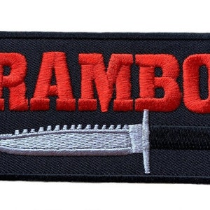 Rambo Patch (3.75 Inch) Embroidered Iron-on/Sew-on Badge Movie Costume Jungle Survival Wilderness Survivor Veteran Gift Patches Patches