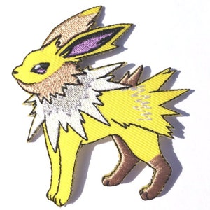 Jolteon Patch (3 Inch) Embroidered Iron-on or Sew on Badge Lightning Electric Applique Cute Souvenir DIY Costume Team Instinct Mystic Valor