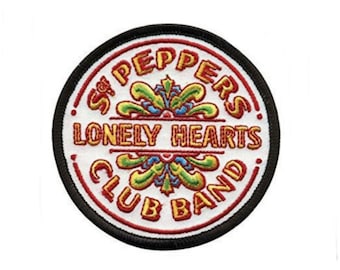 Beatles Patch (3.5 Inch) Sgt Pepper's Lonely Hearts Club Band Embroidered Iron/Sew-on Badge Applique Music Souvenir DIY Costume Gift