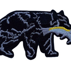 Mountain Forest Bear Patch (3.5 Inch) Embroidered Iron Sew-on Badge Explore Nature Wilderness Hiking Forest Adventure Backpack Gift Patches