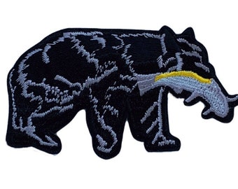 Mountain Forest Bear Patch (3.5 Inch) Embroidered Iron Sew-on Badge Explore Nature Wilderness Hiking Forest Adventure Backpack Gift Patches