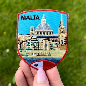 Malta Patch (3.1 Inch) Embroidered Iron/Sew-on Badge Souvenir Emblem DIY Backpack, Jacket, Cap, Bag,Gift Patches