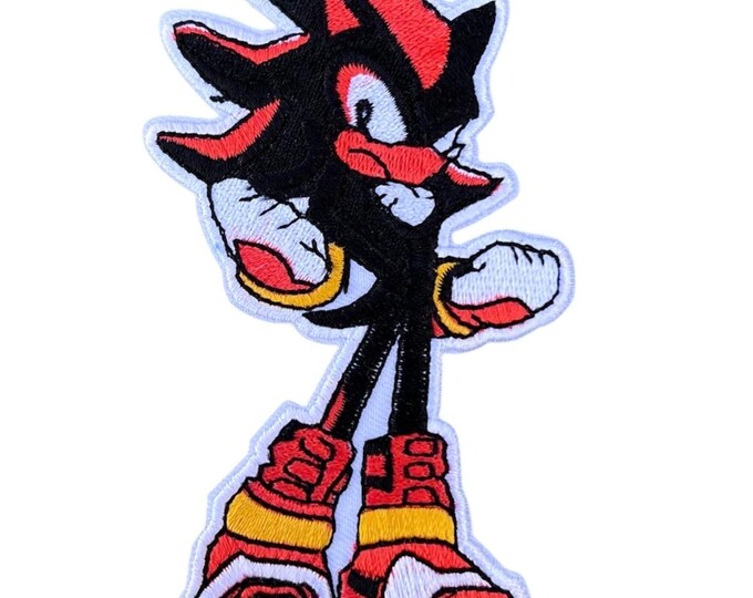 Shadow Racing Patch Shadow the Hedgehog Patch (4 Inch) Embroidered Iron / Sew on Badge DIY ...