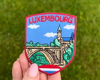 Luxemburg Patch (3,1 Zoll) Gesticktes Eisen oder Aufnäher Europäischer Reisebesichtigung Rucksack, Mütze, Hut Geschenk Aufnäher