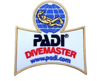 PADI Divemaster Patch (3.5 Inch) Embroidery Diving Badge Scuba Diver Easy DIY Iron / Sew On Embroidered Applique Emblem Crest