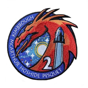 SpaceX Crew-2 Mission Patch (4.3 Inch) Embroidered Iron/Sew-on Badge Astronaut Space Suit Souvenir Emblem DIY Costume, Bag, Gift Patches