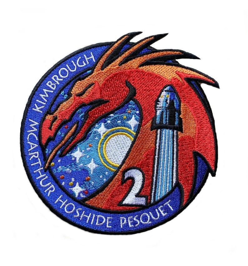 SpaceX Crew-2 ミッションパッチ (4.3 インチ) 刺繍入りアイロン/縫い付けバッジ 宇宙飛行士 宇宙服 お土産 エンブレム DIY コスチューム、バッグ、ギフト パッチ