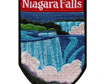 Niagara Falls Patch (3.5 Inch) Embroidered Iron or Sew-On Badge Canadian Trekking Hiking Travel Sightseeing Backpack, Cap, Hat, Gift Patches