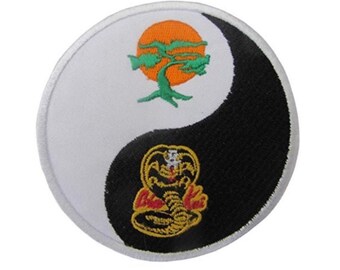 Cobra Karate Patch (3.5 Inch)  Iron/Sew-on Badge Yin Yang Martial Arts Embroidered Costume Suit GI Kimono Gift Patches