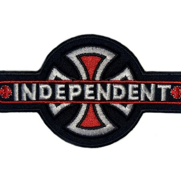 Independent Cross Logo Patch (4.25 Inch) Embroidered Iron/Sew-on Badge Chopper Motorcycle Jacket Vest Shirt Lone Wolf Biker DIY Gift Patches
