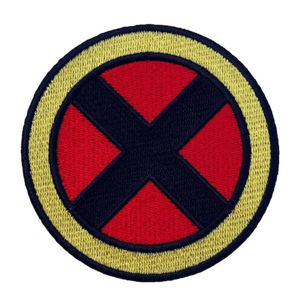X-Men Patch (3 Inch) Embroidered Iron/Sew-on Badge Super Hero Xmen Applique Movie Souvenir Crest Symbol DIY Costume, Cap, Bag, Gift Patches