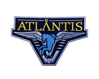 Star Gate SG-1 Atlantis Crew Uniform Patch (4 Inch) Embroidered Iron on Badge Costume Applique Motif Retro Space Universe TV Show Pegasus