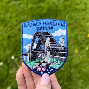 Sydney Harbour Bridge-märke (7,6 cm) Broderat stryk- eller sy-på-märke Resemärke Australiens souvenir Emblem Vapensköld Gåva DIY-märken