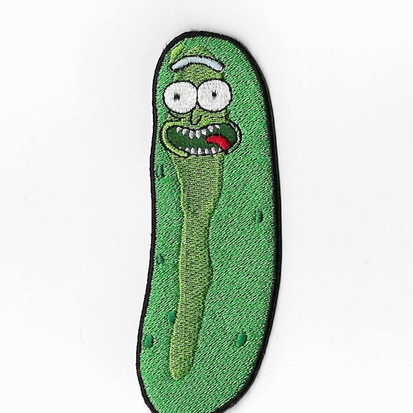 Pickle Rick Patch (4,5 Zoll) komplett gesticktes Eisen / Aufnäher TV-Serie Cartoon Souvenir DIY Kostüm